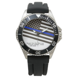 Relógio *~* Homem de policial de bandeira azul fina mascul