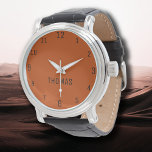 Relógio Homens de Meninas | Mahogany Elegant<br><div class="desc">Homens de Meninos Personalizados | Mahogany Elegant Modern Watch | Clássico | Elegante | Evolução | NA MODA | Presente. Você pode optar por adicionar seu nome, o nome de um ente querido ou uma mensagem especial. Seja um presente sincero para alguém que lhe é caro ou um tratamento pessoal,...</div>
