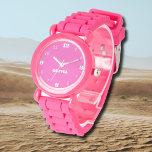 Relógio Homens de Meninas | Neon Pink Na moda<br><div class="desc">Homens de Meninos Personalizados | Neon Pink Elegant Modern Watch | Clássico | Elegante | Evolução | NA MODA | Presente. Você pode optar por adicionar seu nome, o nome de um ente querido ou uma mensagem especial. Seja um presente sincero para alguém que lhe é caro ou um tratamento...</div>