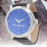 Relógio Homens de Meninas | Royal Blue Elegant<br><div class="desc">Homens de Meninos Personalizados | Royal Blue Elegant Modern Watch | Clássico | Elegante | Evolução | NA MODA | Presente. Você pode optar por adicionar seu nome, o nome de um ente querido ou uma mensagem especial. Seja um presente sincero para alguém que lhe é caro ou um tratamento...</div>