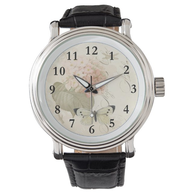 Relógio Hometime Old-Style | Antique Red Roses | Retro Rom (Frente)