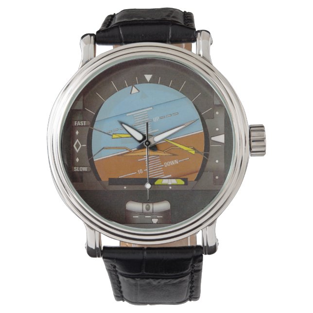 Relógio Horizonte Artificial Estático, Indicador de Atitud (Frente)