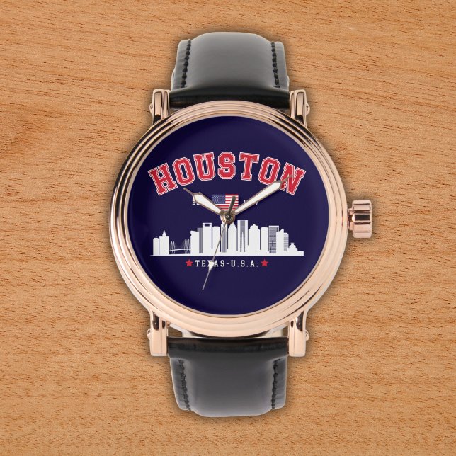 Relógio Houston Texas Modern Skyline  (Criador carregado)