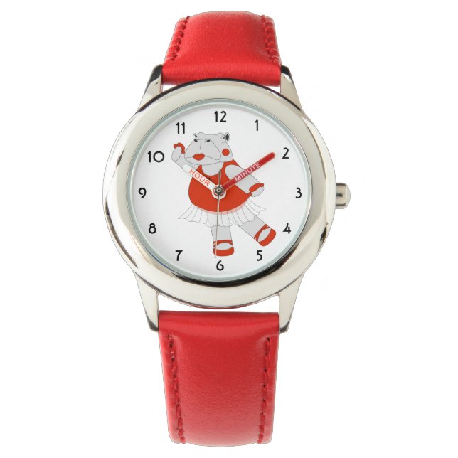 Relógio Illusima dançando Hippo Red Kids Watch (Frente)