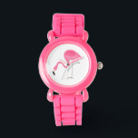 Relógio Ilustração Simples Flamingo Cor-de-Rosa<br><div class="desc">Ilustração simples,  rosa-claro,  flamingo sobre fundo branco. Se precisar de ajuda para personalizar qualquer um dos meus designs,  entre em contato com o designer do ArtOnWear. Formatação de texto livre com ajuda ao vivo disponível por solicitação.</div>