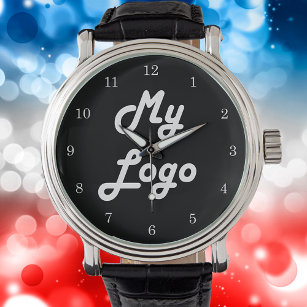 Relógio Imagem de logotipo personalizado preto