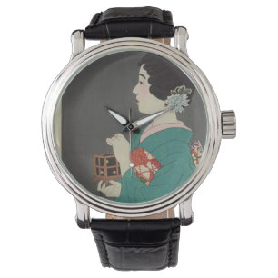 Relógio Imagem japonesa da mulher e do Firefly