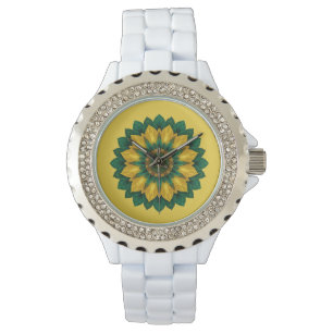 Relógio Imperial Solar Flower Mandala Luxury Keychain 
