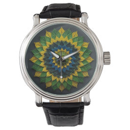 Relógio Imperial Solar Leaf Mandala Luxury Keychain - Emer