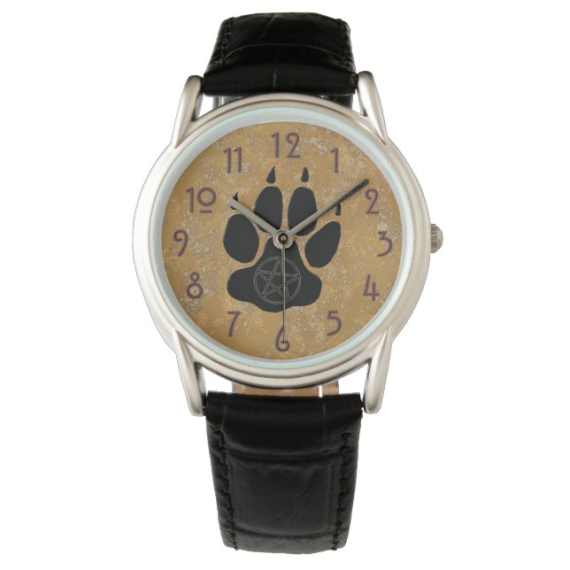 Relógio Impressão de Wolf Paw com o Pentacle Watch (Frente)