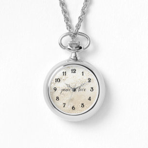 Relógio Impressão Dourada Branca Leopard, personalizada