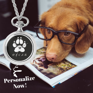 Relógio Impressão em tela branca e preta com o nome do seu