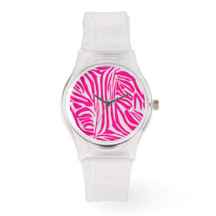 Relógio Impressão zebra rosa
