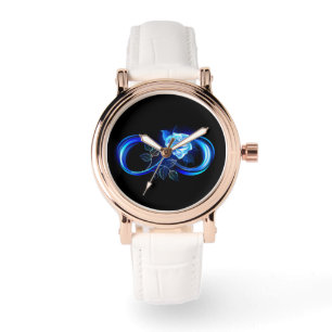 Relógio Infinidade brilhante com rosa azul