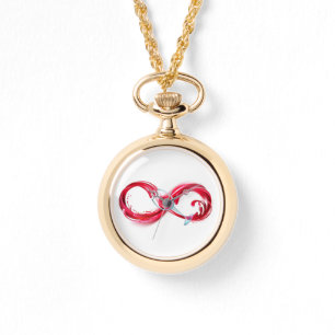 Relógio Infinidade com vinho tinto