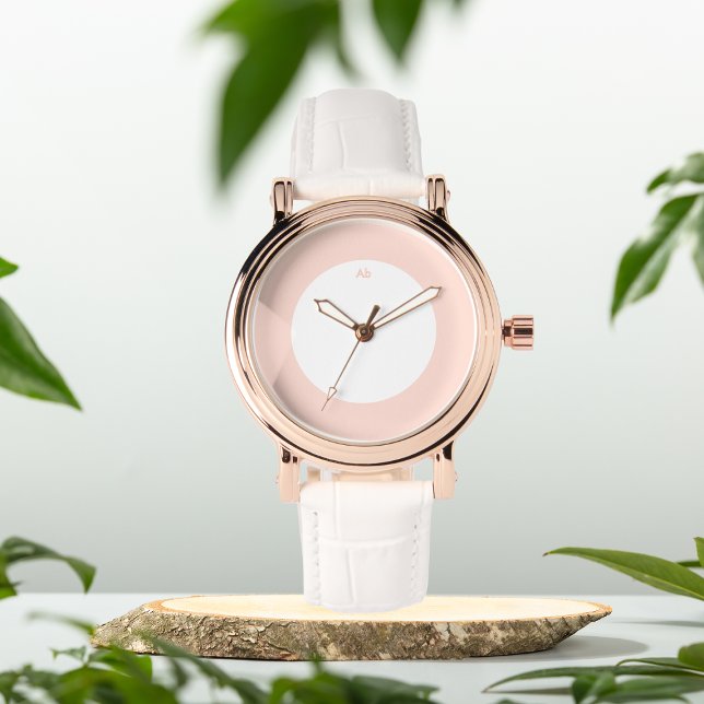 Relógio Iniciais cor-de-rosa rosa Dusty personalizadas eWa (Criador carregado)