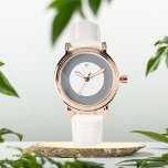 Relógio Iniciais de cinza de taupe personalizadas eWatch<br><div class="desc">Presente para ela,  relógio de pulso de cinza esticado</div>