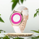 Relógio Iniciais rosa a quente eWatch personalizado<br><div class="desc">Presente para ela,  relógio de pulso rosa quente</div>