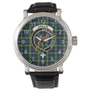Relógio Insígnia Xadrez Clã Baillie Tartan Clássico Atempo