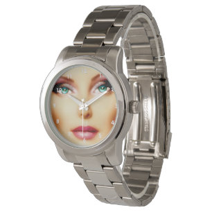 Relógio Insira sua própria imagem Unisex DIY Silver Brace