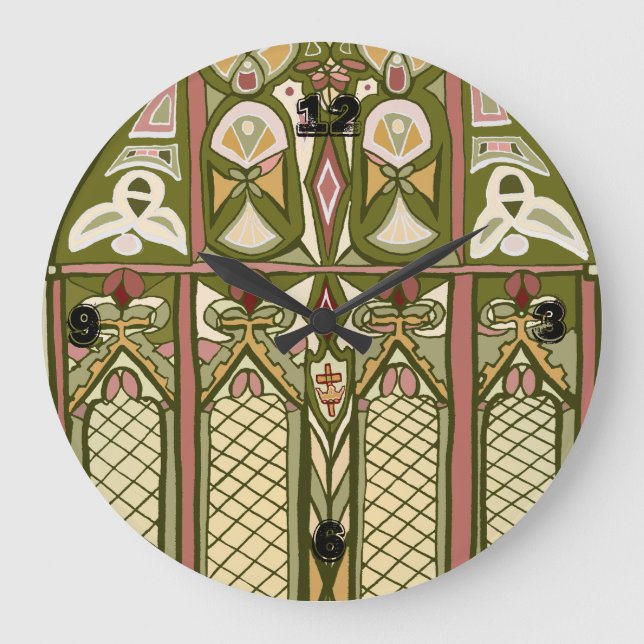 Relógio inspirado em vidros manchados de Artes e A (Frente)