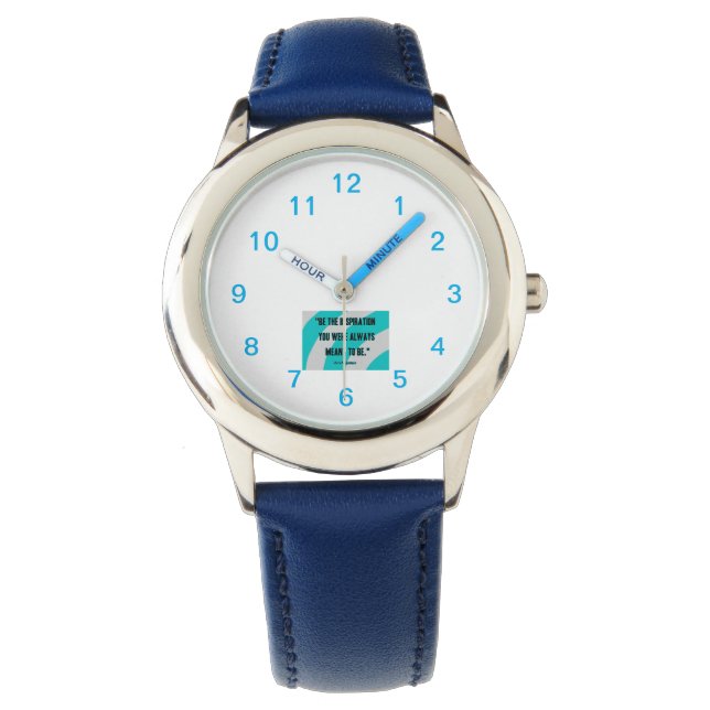 Relógio Inspiration Kid's Blue Leather Strap Watch (Frente)