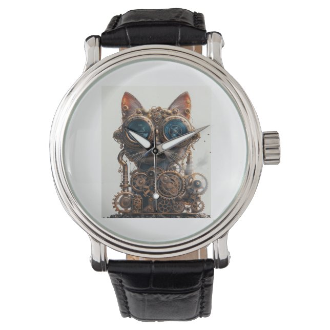 Relógio Inventor Gato Steampunk (Frente)