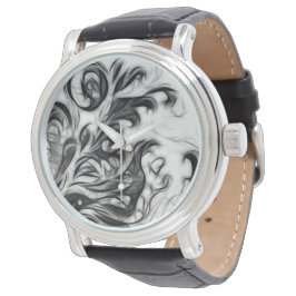 Relógio Invertido Floral Brilhante