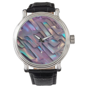 Relógio Iridescente futurista/abstrato holográfico