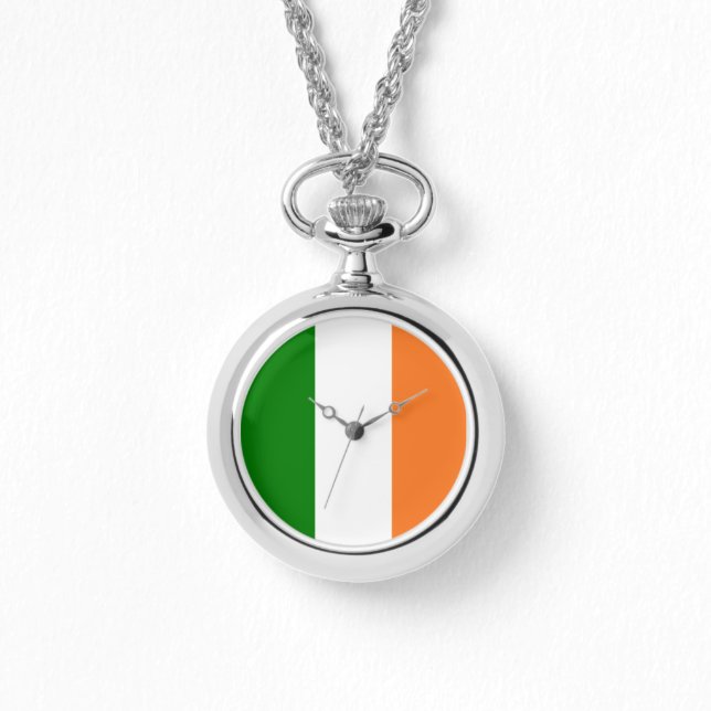 Relógio Irish Flag Enche Necklace (Frente)