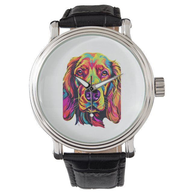 Relógio Irish Setter Neon Design (Frente)