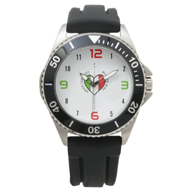 Relógio Italian Heart Patriotic (Frente)