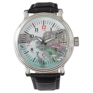 Relógio italiano Gondola Veneice Inglês Numerário Chinês