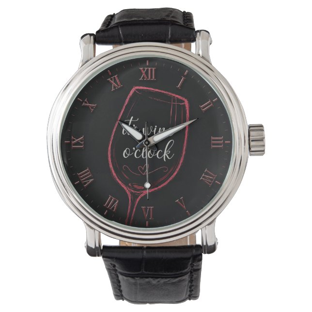 Relógio It's Wine O'Clock Modern Minimalist  (Frente)