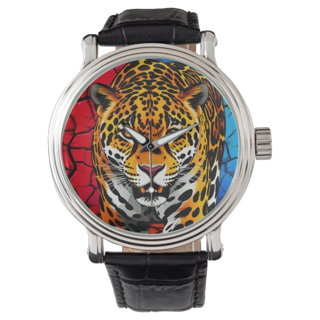 Relógio Jaguar em Fundo de Terra Rachada (Frente)