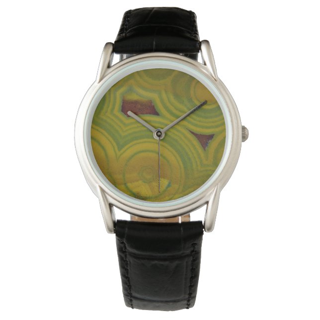 Relógio Jasper Oceano com Manchas Amarelas (Frente)