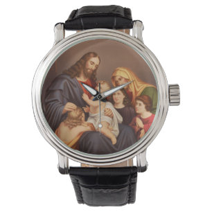 Relógio Jesus Cristo com Crianças
