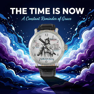 Relógio Jesus Cristo Segurando Uma Cruz