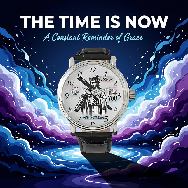 Relógio Jesus Cristo Segurando Uma Cruz (Criador carregado)