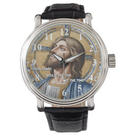 Relógio Jesus Cristo você olharia para o Time Dourado Blue
