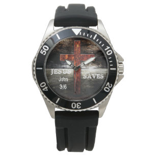 Relógio Jesus salva o aço inoxidável dos homens