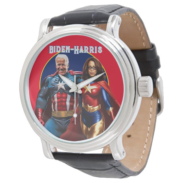 Relógio Joe Biden e Kamala Harris como Superheros (Angular)