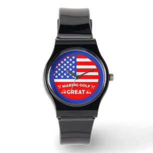 Relógio Jogador de golfe americano engraçado personalizado