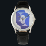 Relógio Joseph Schillinger Key Blue. Abstrato geométrico<br><div class="desc">Joseph Schillinger relógio "Key Blue". Arte geométrica abstrato.</div>