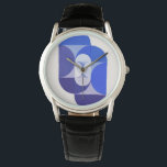 Relógio Joseph Schillinger Key Blue. Abstrato geométrico<br><div class="desc">Joseph Schillinger relógio "Key Blue". Arte geométrica abstrato.</div>
