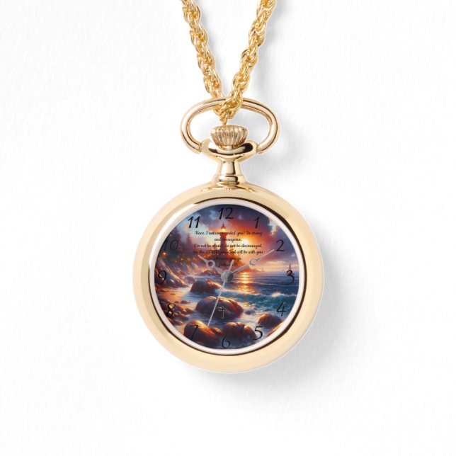 Relógio Joshua 1:9:oração à fé cristã (Frente)