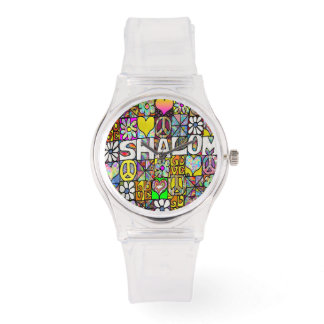 Relógio Judaica Retro 60s Psicedélica Shalom Watch