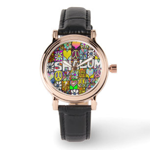 Relógio Judaica Retro 60s Psicedélica Shalom Watch