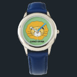 Relógio "Jungle Timekeeper" - Lion Azul Personalizado Safa<br><div class="desc">Descubra o "Guardião da Selva", um relógio azul vibrante e educativo com uma ilustração cativante de safari de leões, desenhado com amor por uma artista para o seu filho. Este relógio não é apenas uma ferramenta para ajudar a sua criança a aprender a dizer o tempo; é uma peça de...</div>