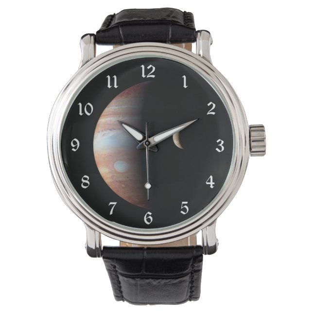 Relógio Júpiter Planeta Gigante Gasoso & Io Lua Galileana (Frente)